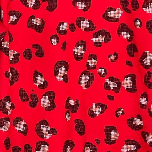 THE LIMITED Red Animal Print 3/4 Sleeve Shift Dress size L - Picture 11 of 14